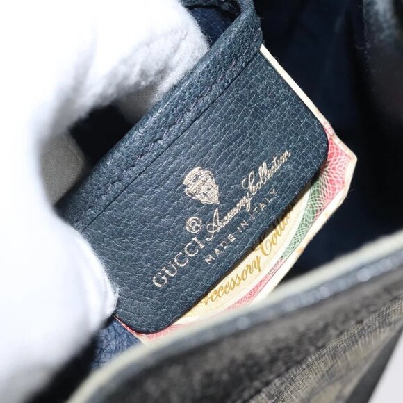 GUCCI GG Supreme Sherry Line Shoulder Bag PVC Navy Red 41 02 034 Auth 116512 - Picture 13 of 16